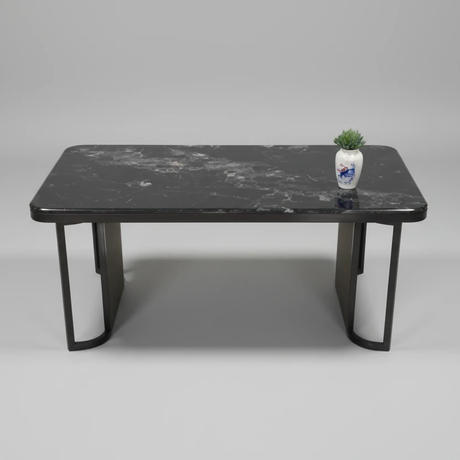 Coffee Table - Modern 120cm x 60cm with Black Marble Top Furniture Coffee Tables
