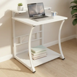 Compact Computer Desk with Keyboard Tray & Lower Shelf Computer Desk Desks