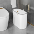 12L Bathroom Sanitary Dustbin White with Lid and Gold Accent Home & Garden Wastebaskets