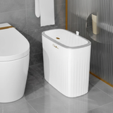 12L Bathroom Sanitary Dustbin White with Lid and Gold Accent Home & Garden Wastebaskets