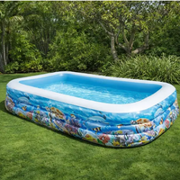 Inflatable Pool - Large Family Ocean Print Kids Outdoor Outdoor & Garden Inflatable Pools