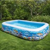 Inflatable Pool - Large Family Ocean Print Kids Outdoor Outdoor & Garden Inflatable Pools