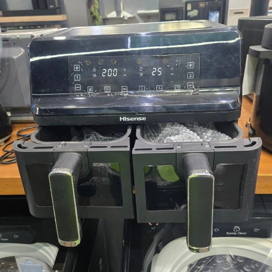 Hisense 8.6L Dual Basket Digital Air Fryer Double Drawer Touch Control LED Display Preset Modes Black Kitchen & Dining Air Fryers