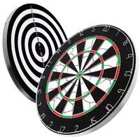 Dart Board - 18-Inch Double Sided Flocked with Iron Numbers and 6 Steel Darts Toys & Games Dartboards