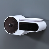 Tissue Holder - Wall Mounted No-Drill Suction Bathroom Shelf with Storage Rack 17x13x12cm White Home & Garden Facial Tissue Holders