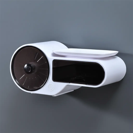 Tissue Holder - Wall Mounted No-Drill Suction Bathroom Shelf with Storage Rack 17x13x12cm White Home & Garden Facial Tissue Holders