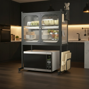 Kitchen Storage Rack - Modern Microwave Stand 57x37x76cm Furniture Uncategorized