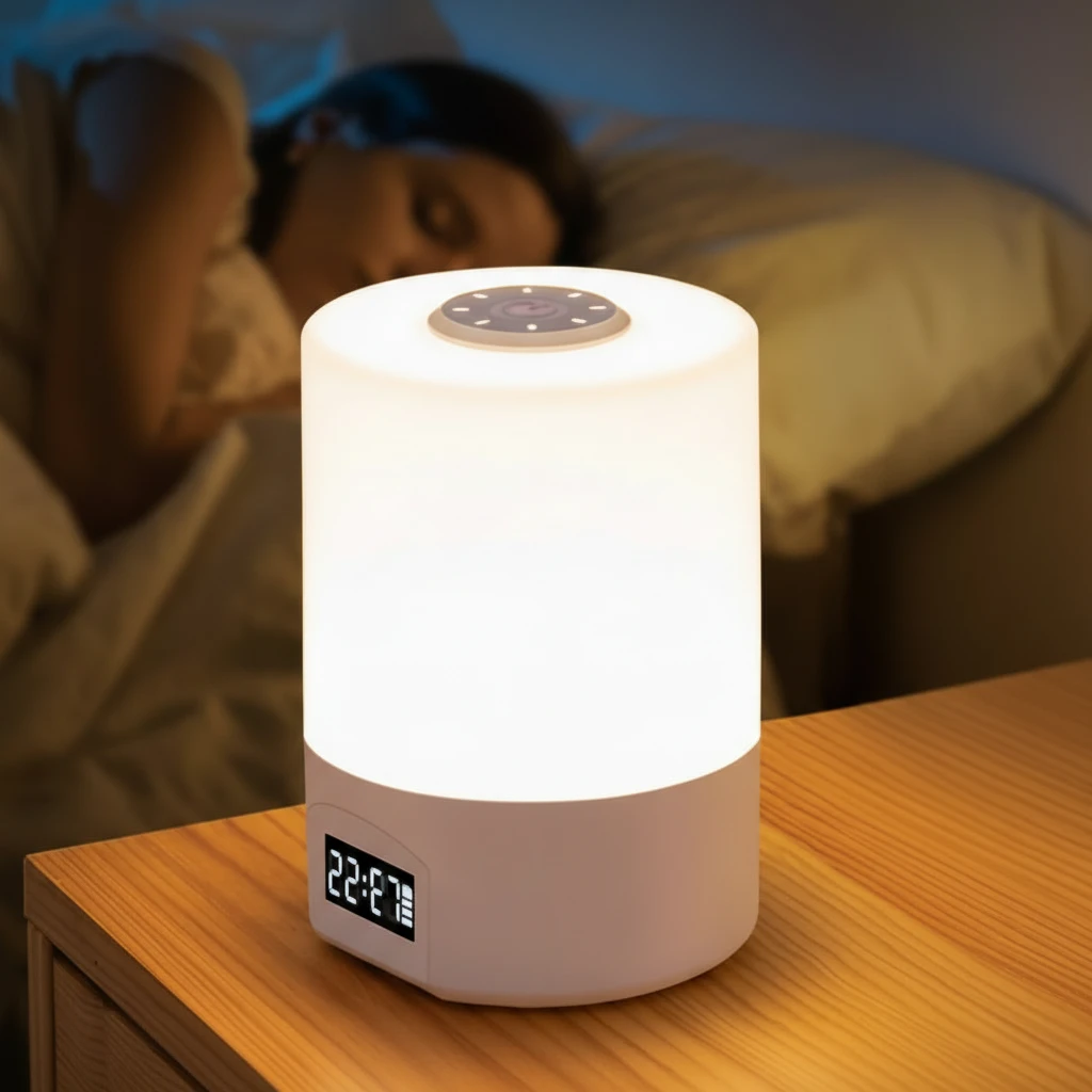 LED Touch Night Lamp with Digital Clock Display Warm White Colour Changing USB Bedside Office Study Home & Garden Night Lights & Ambient Lighting