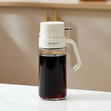 Glass Oil Dispenser 550ml 2 In 1 Pour And Spray For Cooks Kitchen & Dining Oil Dispensers