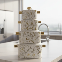 Milano 4-Piece Insulated Casserole Set with Marble Pattern Kitchen & Dining Coolers