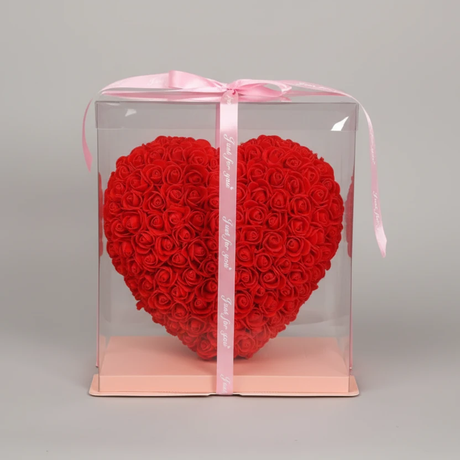 25cm Heart Roses Artificial Flowers Decoration Romantic Gift with Display Box Home & Garden Artificial Flowering Plants