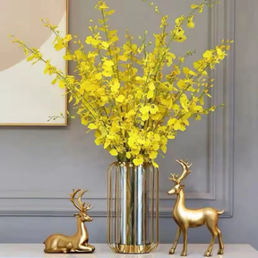 Nordic Gold Bird Cage Glass Vase with Metal Frame Contemporary Home & Garden Vases