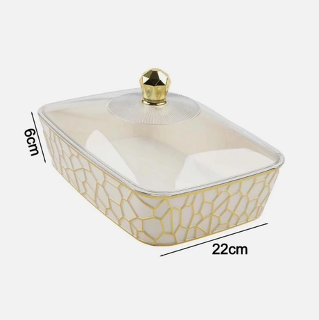 Serving Tray - Transparent Fruit Tray with Acrylic Lid 30x20cm Kitchen & Dining Serving Trays