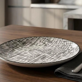 Dinner Plates - 10.5 Inch Crosshatch Pattern 6-Piece Set Kitchen & Dining Plates