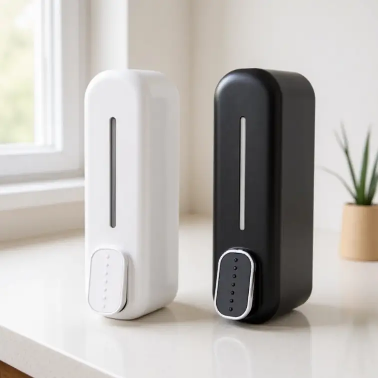 Soap Dispenser - Wall-Mounted Manual Press ABS Bathroom Black White Home & Garden Soap & Lotion Dispensers