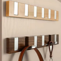 Multifunctional Wood Finish Wall Hook with Chrome Hangers Home & Garden Utility Hooks