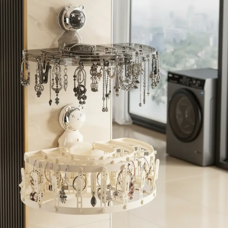 Clothes Drying Rack - Foldable 26-Clip Suction Cup Wall Mount Sock Underwear Hanger Grey White Home & Garden Uncategorized