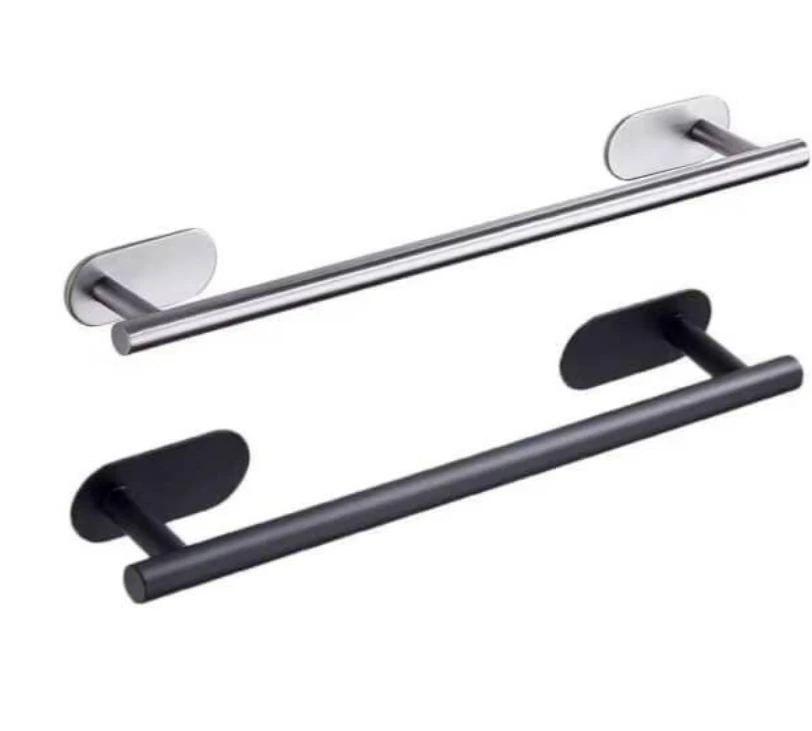 Self-Adhesive Towel Bar Stainless Steel No Drilling Required Home & Garden Towel Holders