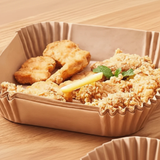 Disposable Air Fryer Paper Liners 50 Pack 20cm Oil-Proof Parchment Non-Stick Round Square Kraft Kitchen & Dining Deep Fryer Accessories