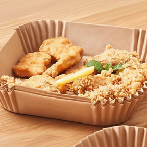 Disposable Air Fryer Paper Liners 50 Pack 20cm Oil-Proof Parchment Non-Stick Round Square Kraft Kitchen & Dining Deep Fryer Accessories