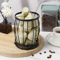 Cutlery Holder - Black Metal Barrel Wire Organiser with Mesh Base Kitchen & Dining Kitchen Utensil Holders & Racks