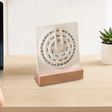 Desk Calendar - Minimal Rotating Spiral Perpetual Acrylic Wood Base Home & Garden Desk Calendars