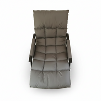 Adjustable Padded Indoor Rocking Chair Grey Quilted Cushion Steel Rocker Frame Furniture Nursery Rocking Chairs