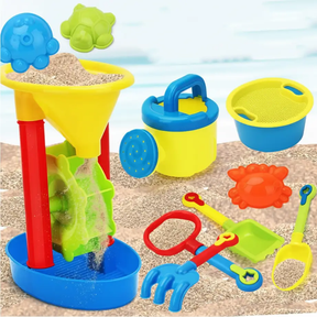 Beach Toy Set - 8-Piece Kids Sand Play Set with Sand Mill Watering Can Bucket Moulds Toys & Games Sand Toy Sets