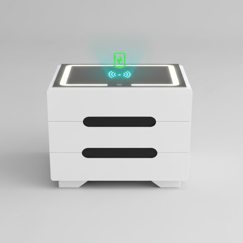 Bedside Drawer - Smart 38.5cm x 50cm with Wireless Charging & LED