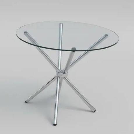 Round Glass Side Table With Star Base For Small Spaces Furniture End Tables