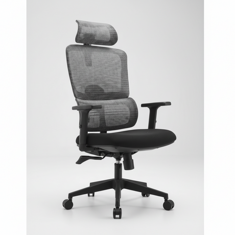 Executive Office Chair - Ergonomic Mesh with Adjustable Headrest & Lumbar Support