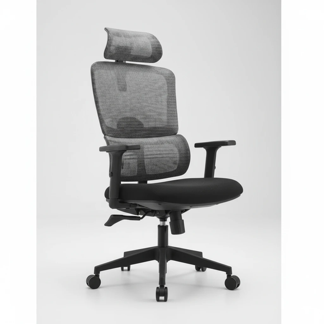 Executive Office Chair - Ergonomic Mesh with Adjustable Headrest & Lumbar Support Furniture Office Chairs