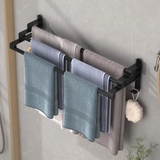 3-Layer Wall Mounted Towel Rack 60x16.5x12.5cm ABS Carbon Steel Adhesive or Screw Black White Home & Garden Towel Racks