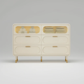 Dresser - Modern 100cm x 40cm x 68cm with 6 Drawers & LED Lighting Furniture Dressers