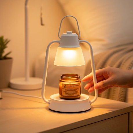Vintage Lantern Electric Candle Warmer Lamp Metal Frosted Shade Bedroom Living Room Office White Black Home & Garden Candle & Oil Warmers