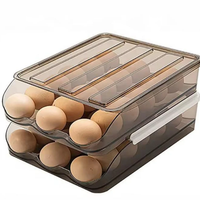 2-Layer Automatic Rolling Egg Organizer 36 Eggs Stackable Fridge Storage Kitchen & Dining Food Storage Containers