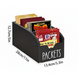 Wooden Packets Organiser 3-Slot Tea Bag Coffee Sachet Holder 28x13.4x12.7cm Black Kitchen & Dining Kitchen Counter & Beverage Station Organizers