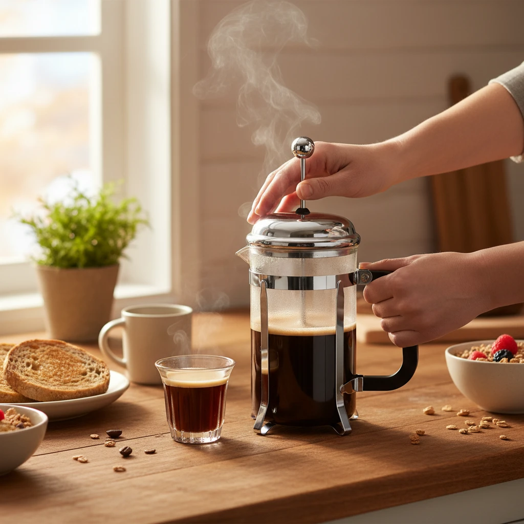 Jinmeilai Glass French Press Coffee Maker 850ml Chrome Dome Lid Mesh Plunger Filter Black Handle Kitchen & Dining French Presses