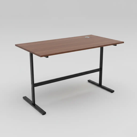 Office Desk with Walnut Top & Black T-Bar Pedestal Legs Office Desk Desks