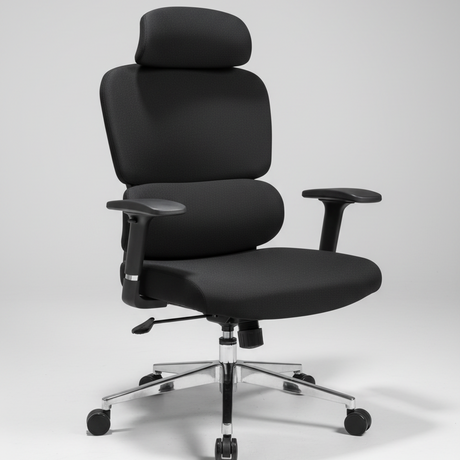 Executive Office Chair - Premium Leather with Chrome Base