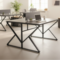 Industrial Charcoal Desk with Raised Back Panel & Z-Frame Legs Office Desk Desks