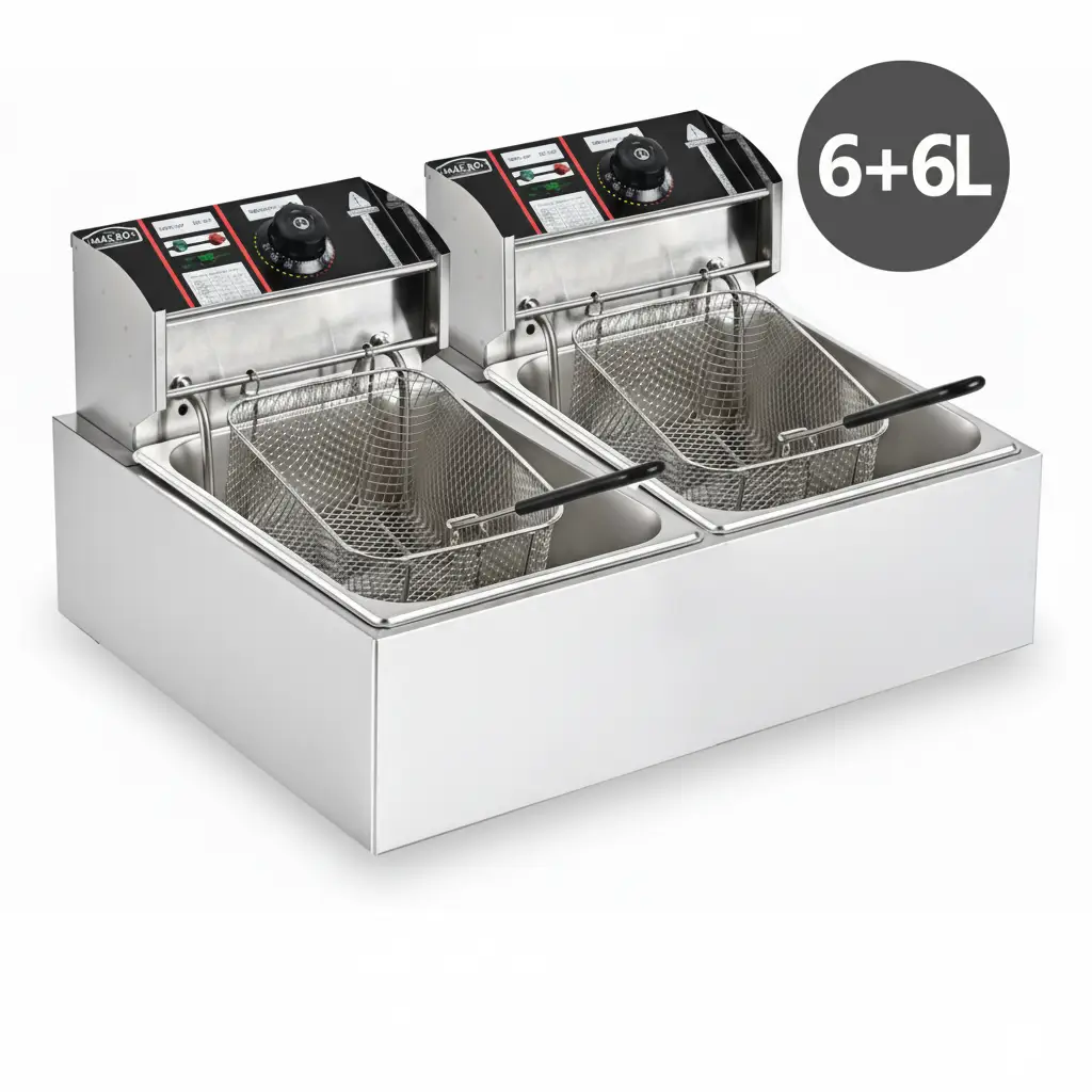 Electric Deep Fryer - Single Tank 6L Stainless Steel Temperature Control Kitchen & Dining Deep Fryers