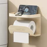 Tissue Holder - 2-in-1 Wall Mounted with Top Shelf Cream Green Home & Garden Toilet Paper Holders