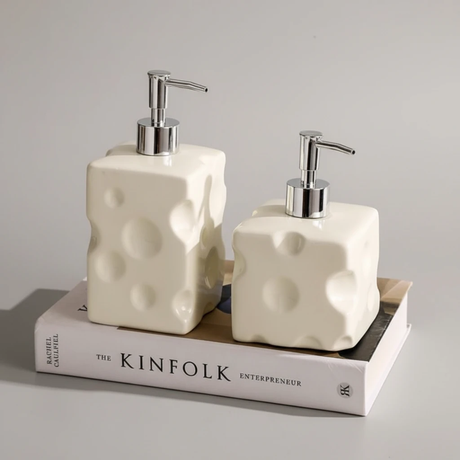 Rabbit Cheese Ceramic Soap Dispenser with Chrome Pump Home & Garden Soap & Lotion Dispensers