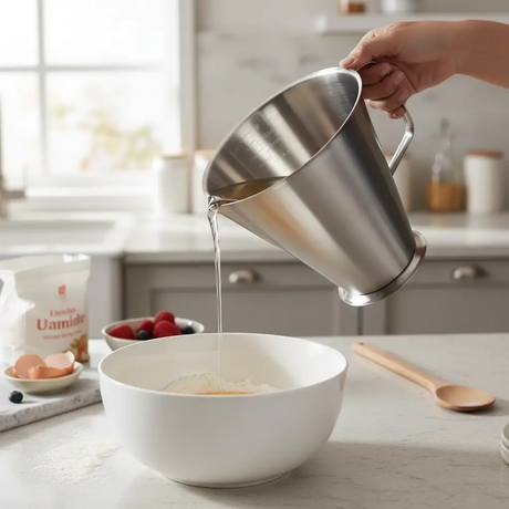 Heavy Duty Stainless Steel Conical Measuring Jug With Interior Markings Kitchen & Dining Measuring Cups