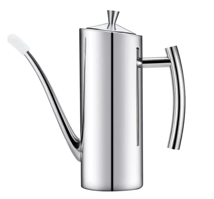 Stainless Steel Oil Dispenser Pot 700ml Gooseneck Spout Mirror Polish Kitchen & Dining Oil Dispensers
