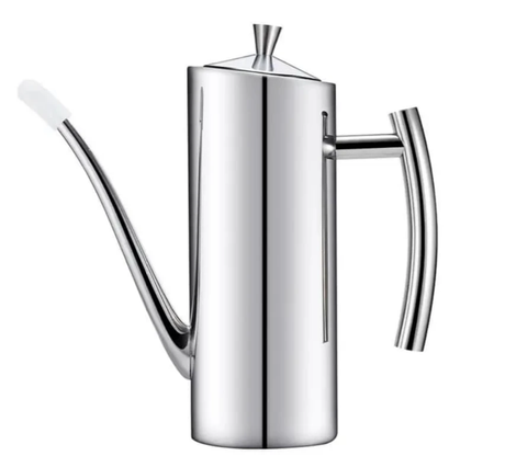 Stainless Steel Oil Dispenser Pot 700ml Gooseneck Spout Mirror Polish Kitchen & Dining Oil Dispensers