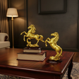 Gold Horse Sculpture with Black Marble Base Decorative Figurine Home & Garden Figurines
