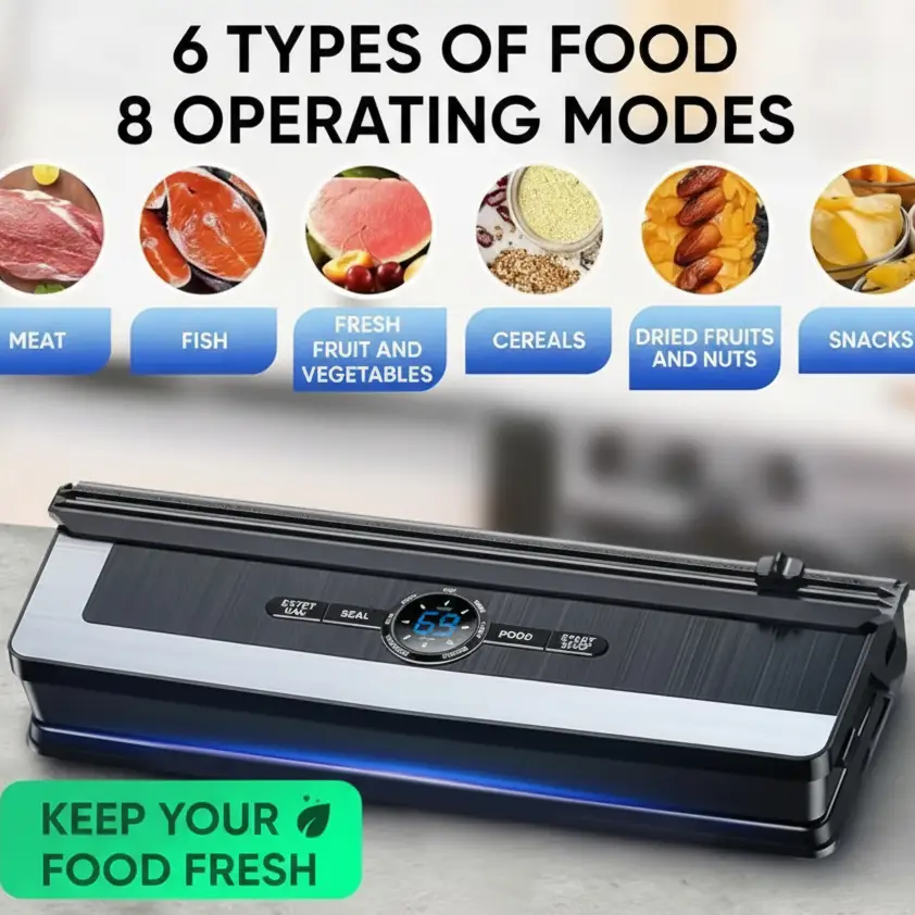 Vacuum Sealer Machine - Food Saver 8 Modes Dry & Moist Kitchen & Dining Vacuum Sealers