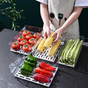 Fridge Organizer Box with Pull-Out Drawer and Drain Plate Stackable BPA-Free Clear Kitchen & Dining Food Storage Containers